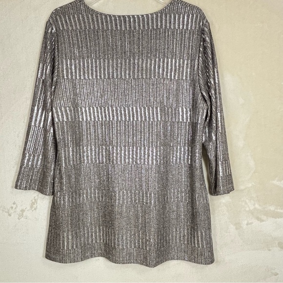 Chico's Silver Metallic Top - Picture 2 of 7